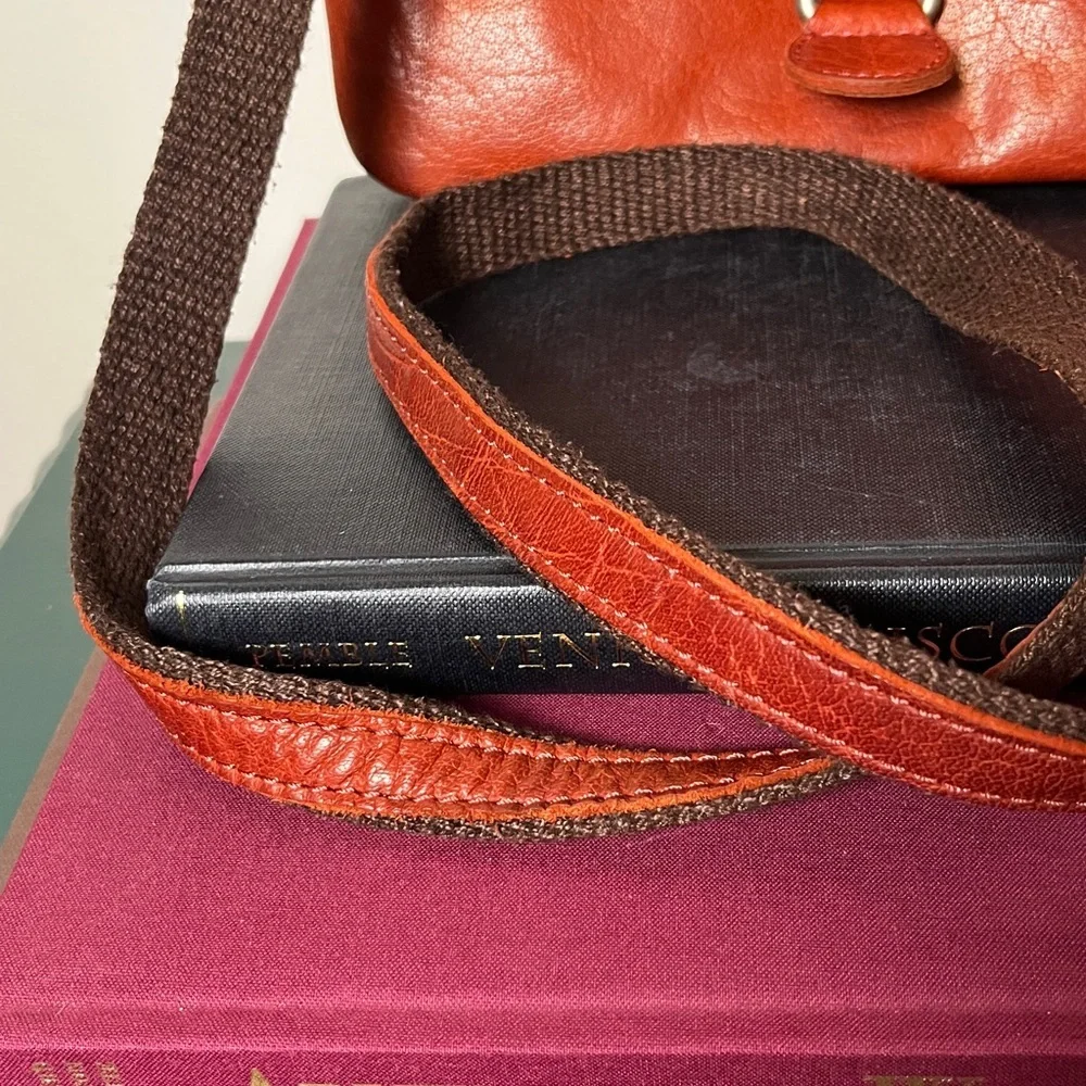 Jack Georges Genuine Leather Burnt Brown‎ Voyager Wallet on String Crossbody Bag